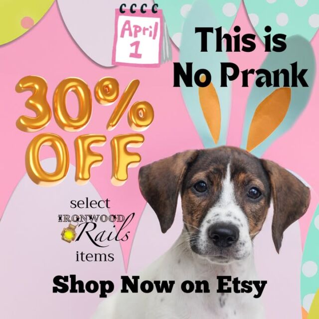 Happy April Fools' Day! We're not playing tricks, just offering treats! Enjoy 30% OFF select items in our Etsy shop. It's the perfect opportunity to find something special you've been searching for. Click here to browse the sale and see what catches your eye: https://ironwoodrails.etsy.com

This offer won't last forever, so don't miss out! #EtsyShop #SaleAlert #AprilFoolsFun #SmallBusinessLove #RailroadEnthusiast #TrainGifts #HobbyGifts #IronwoodRails
